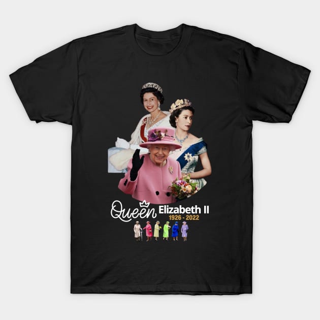 queen elizabeth vintage 1926-2022 T-Shirt by lubystevanus